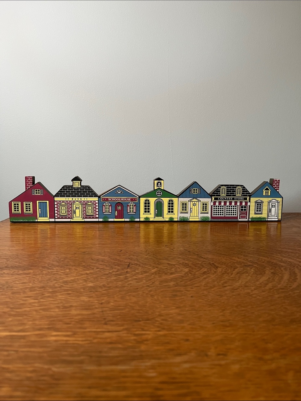 Vintage Chadwick-Miller Wooden Village Shelf Sitter Wall Decor Country 1987